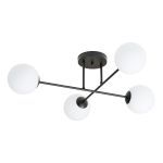Emibig Lampa sufitowa Roma Stal Czarny | Nadaje Się Do 4x E14 - Max 10W
