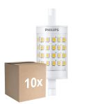 Opakowanie 10x Philips CorePro LED R7S Linear 78mm Przezroczysty 7W 950lm - 830 Ciepła Biel | Zamienne 60W