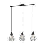 Eglo Lampa Wisząca Tarbes Stal Czarny | IP20 - Nadaje Się Do 3x E27 